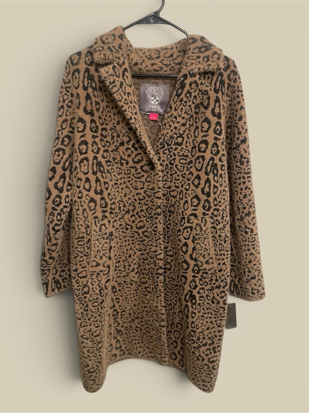 Vince Camuto Leopard Print Faux Fur Coat - Tan and Black